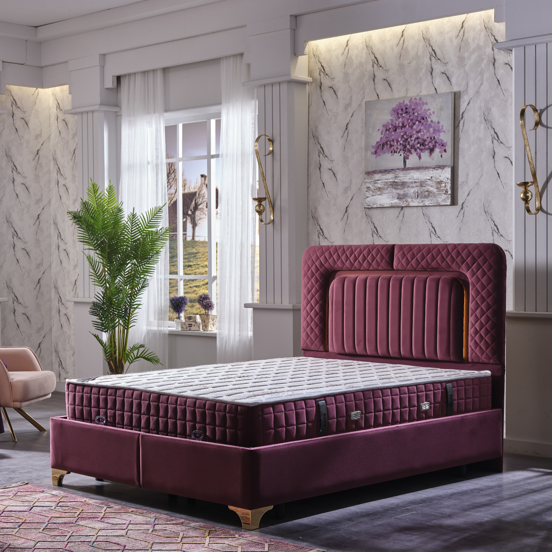 Roma Black Velvet Bed