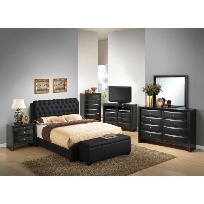 Louis Philippe Sleigh Bed Black