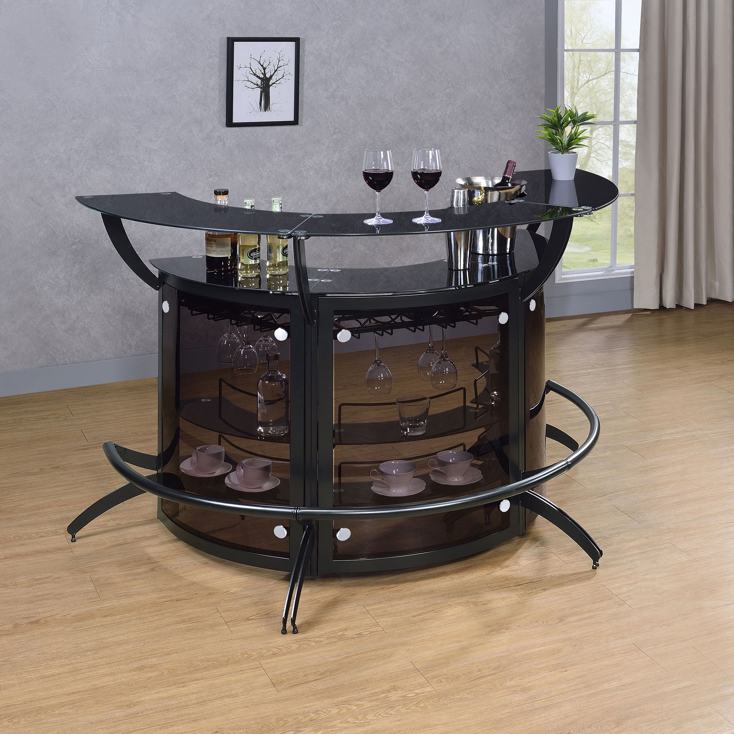 Black Curved Bar Unit