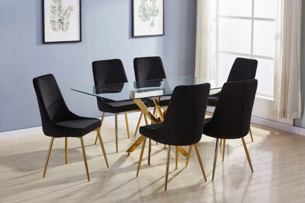 Gold Glass Dining Table