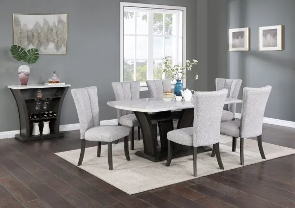 Gray Marble Dining Set