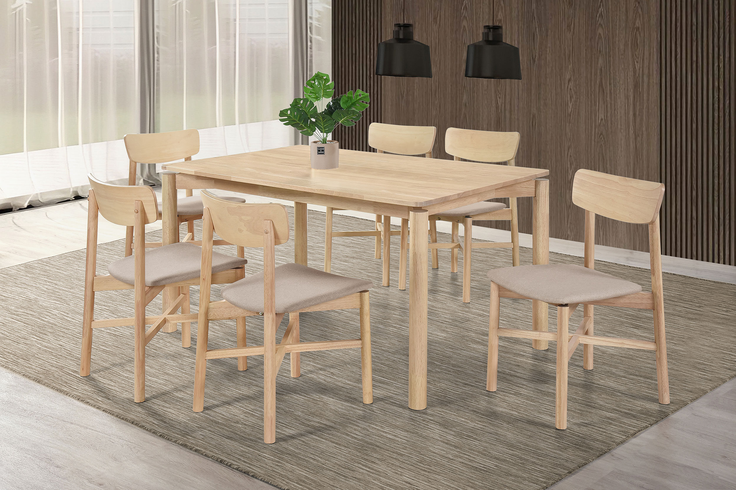 Scandinavian Wood Dining Set