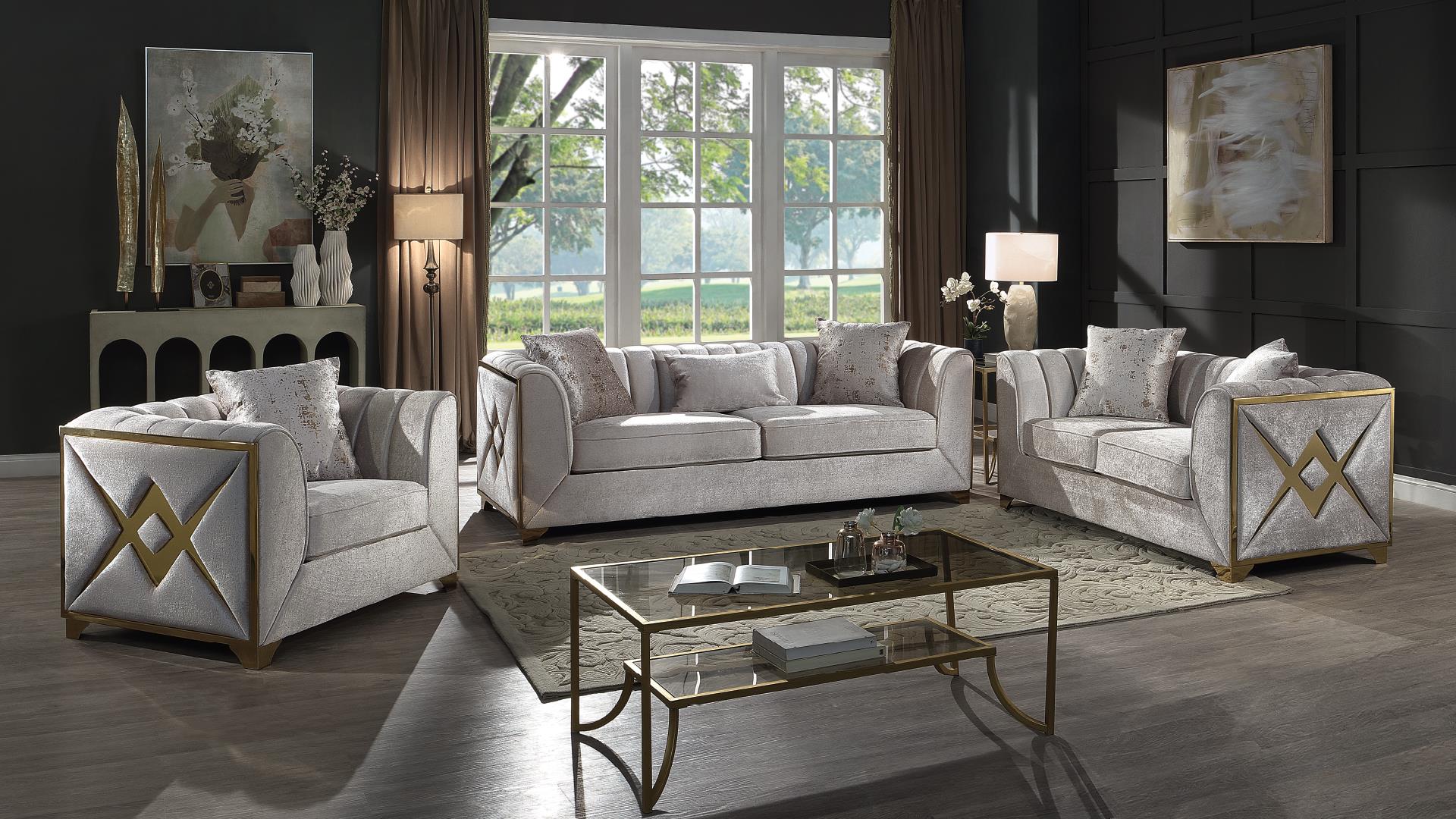 G408 Light Grey Linen Sectional